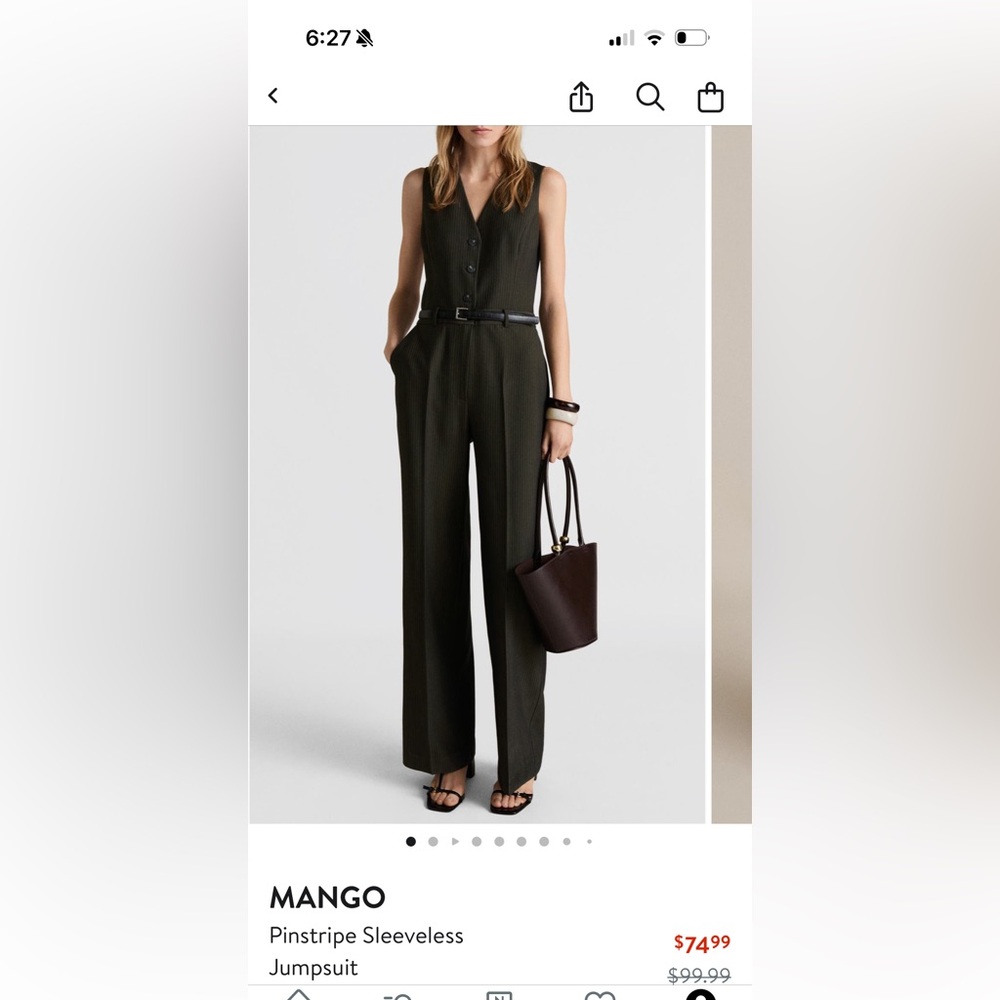 Mango Pinstripe Jumpsuit, like new, size L